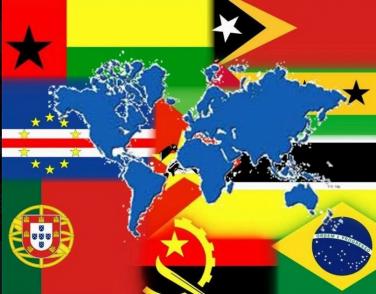 Imagem do mapa mundo com as bandeiras dos participantes da assembleia geral da UCCLA de fundo