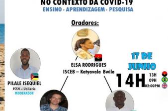 Cartaz sobre o debate “Os desafios das Ciências Sociais no triângulo académico: ensino-aprendizagem-pesquisa em contextos de crises globais como Covid-19”.
